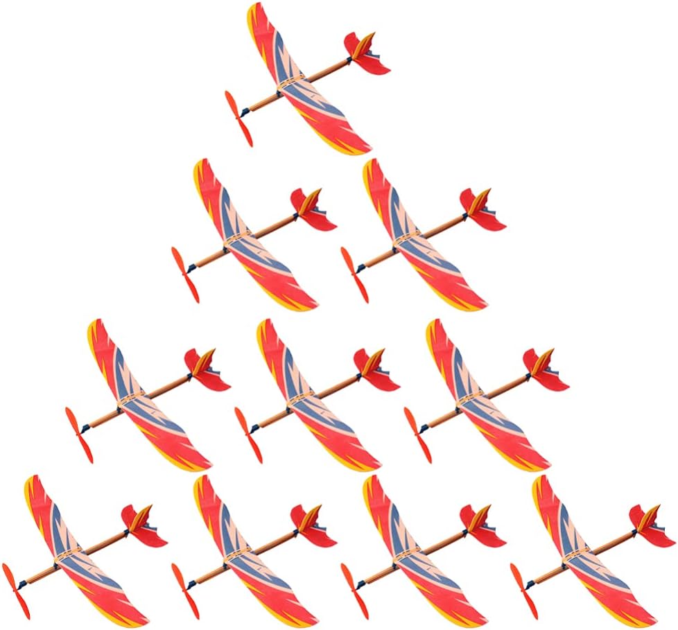 Kids Outdoor Exercise Equipment - 5/10Pcs Rubber Band Powered Airplane Model
