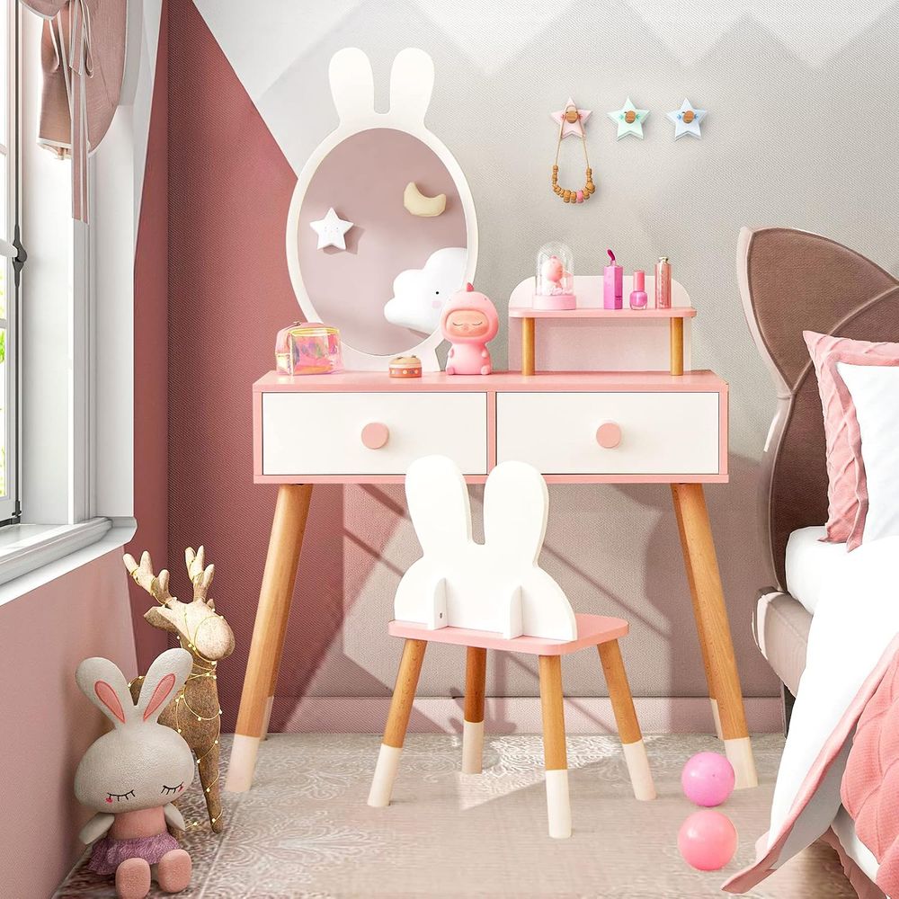 Kids Outdoor Table And Chairs - Kids Vanity Set, Girls Vanity Set