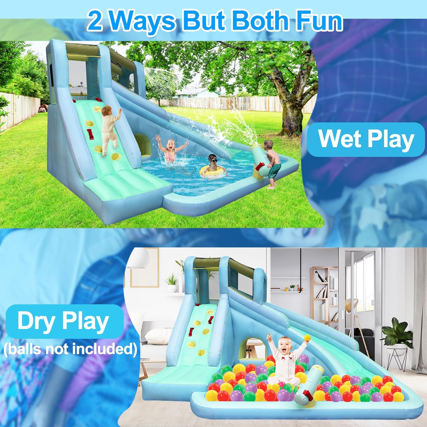 6-in-1 Inflatable Kids Bounce  - огляд і ціна Kids Outdoor Water Park