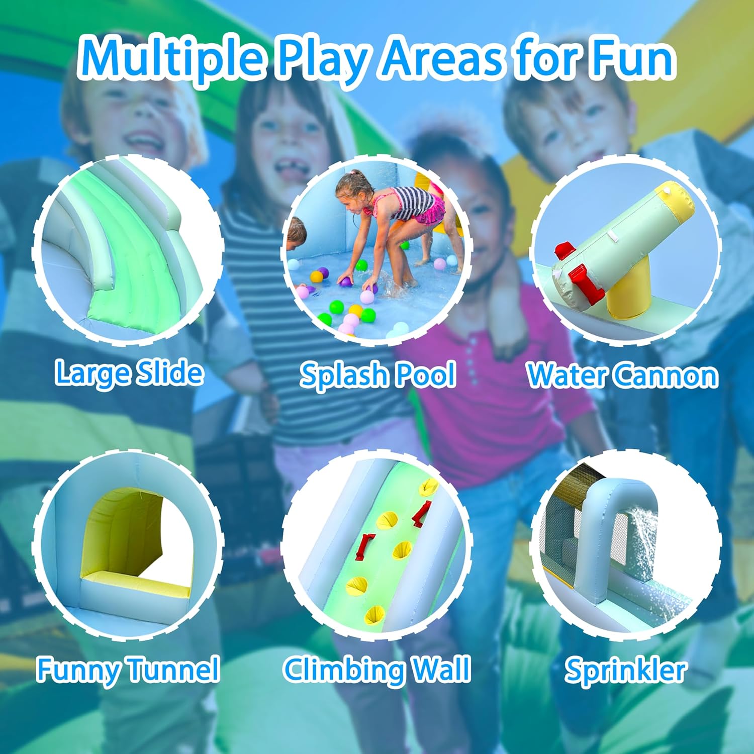 6-in-1 Inflatable Kids Bounce  - огляд і ціна Kids Outdoor Water Park