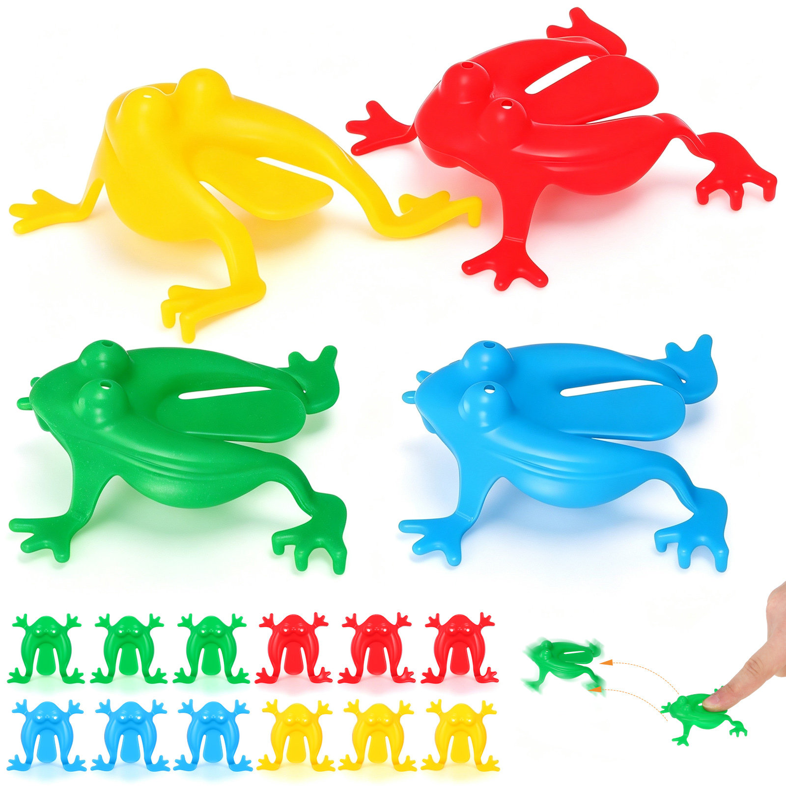 16Pcs Jumping Frog Assorted Co - огляд і ціна Kids Outdoor Jumping Toys