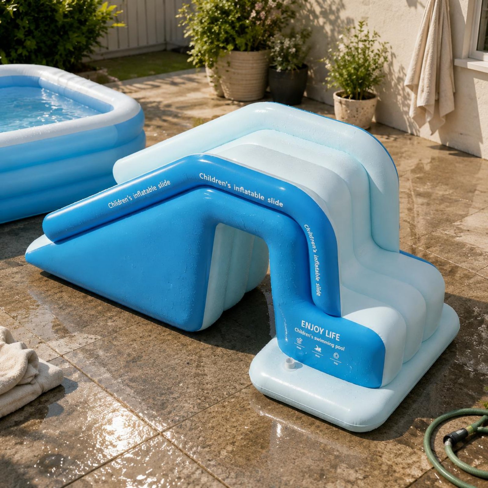 Inflatable Pool Slide Foldable - огляд і ціна Kids Outdoor Water Park
