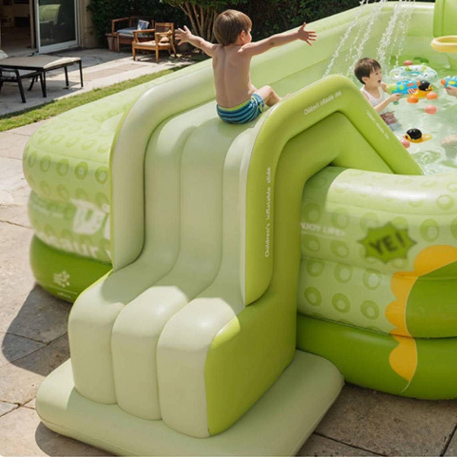 Inflatable Pool Slide Foldable - огляд і ціна Kids Outdoor Water Park