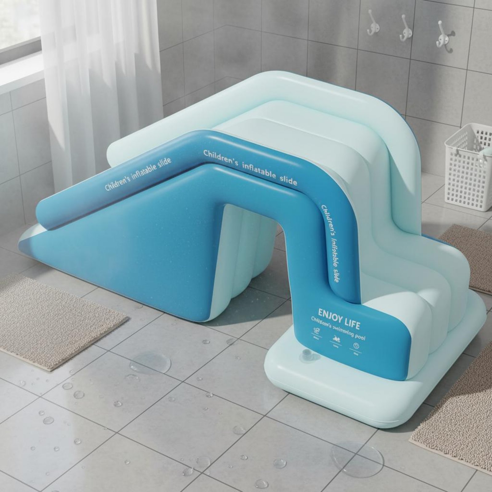 Inflatable Pool Slide Foldable - огляд і ціна Kids Outdoor Water Park