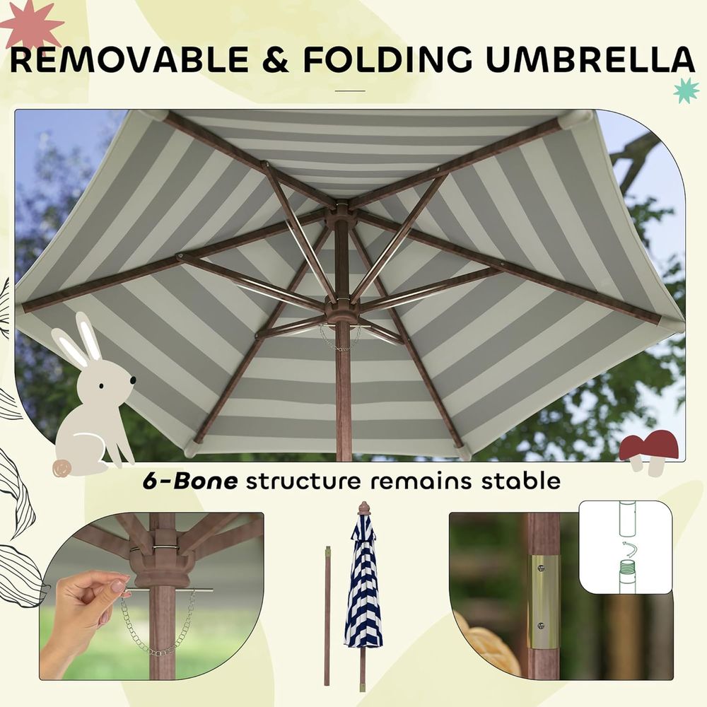 Qaba Kids Picnic Table, Outdoo - огляд і ціна Kids Outdoor Bench With Umbrella