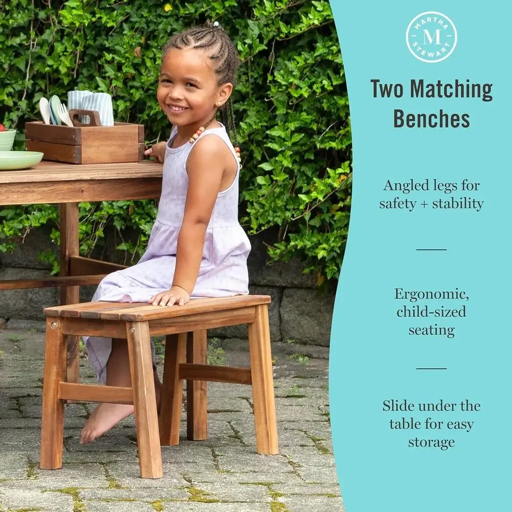 Kids Outdoor Crat Table, Bench - огляд і ціна Kids Outdoor Bench With Umbrella