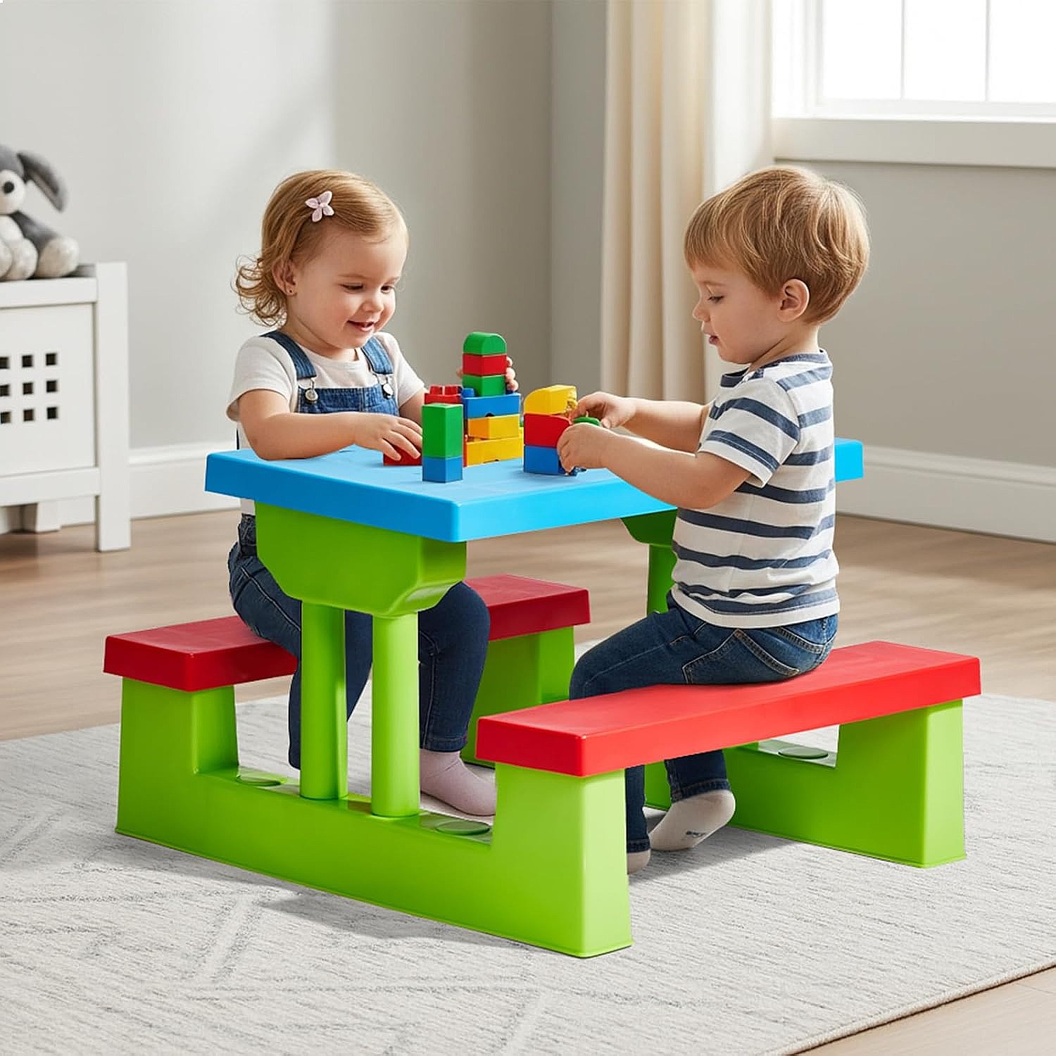 JOYMOR Kids Picnic Table with  - огляд і ціна Kids Outdoor Bench With Umbrella