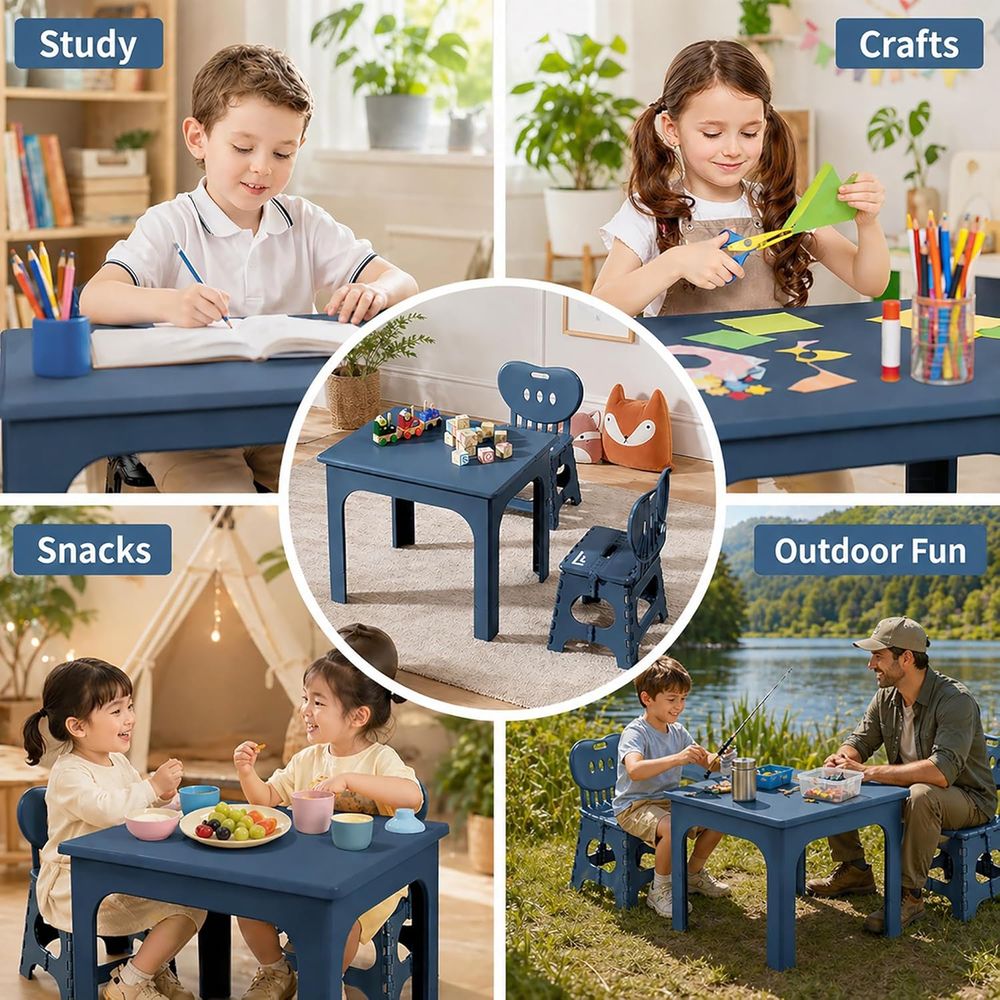 oldable Table and Chair Set, H - огляд і ціна Kids Outdoor Table And Chairs