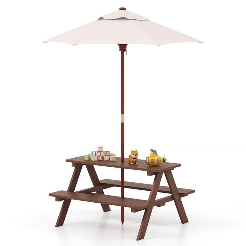 Outdoor 4-Seat Kids Picnic Tab - огляд і ціна Kids Outdoor Bench With Umbrella