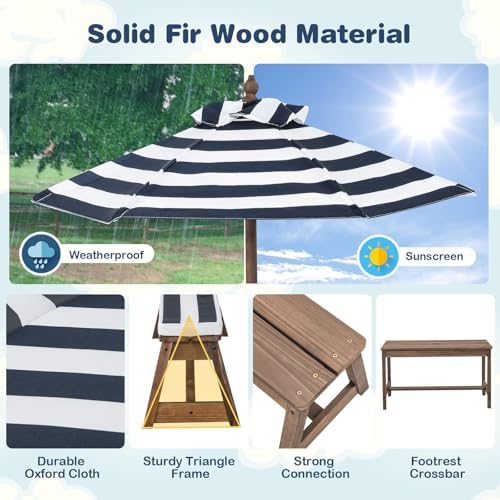 Kids Picnic Table, Outdoor Woo - огляд і ціна Kids Outdoor Bench With Umbrella