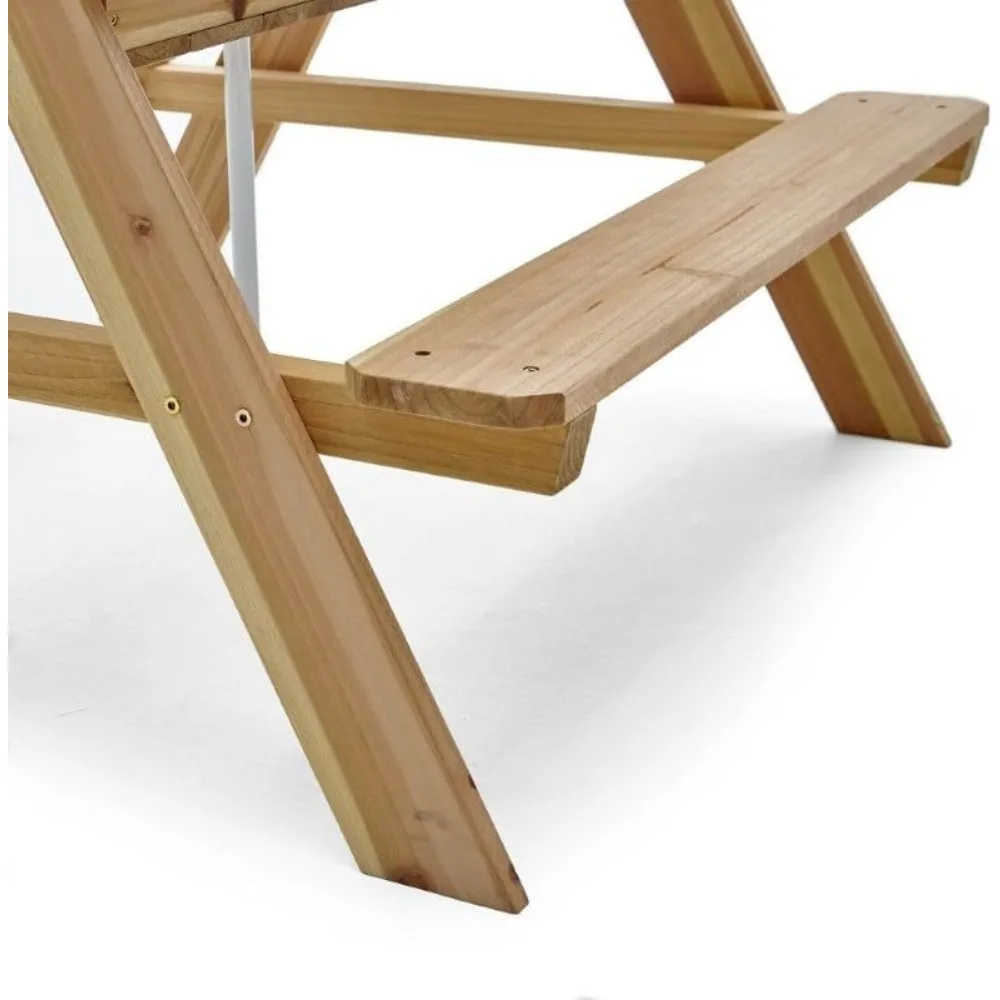 Wooden Kids Picnic Table Outdo - огляд і ціна Kids Outdoor Bench With Umbrella