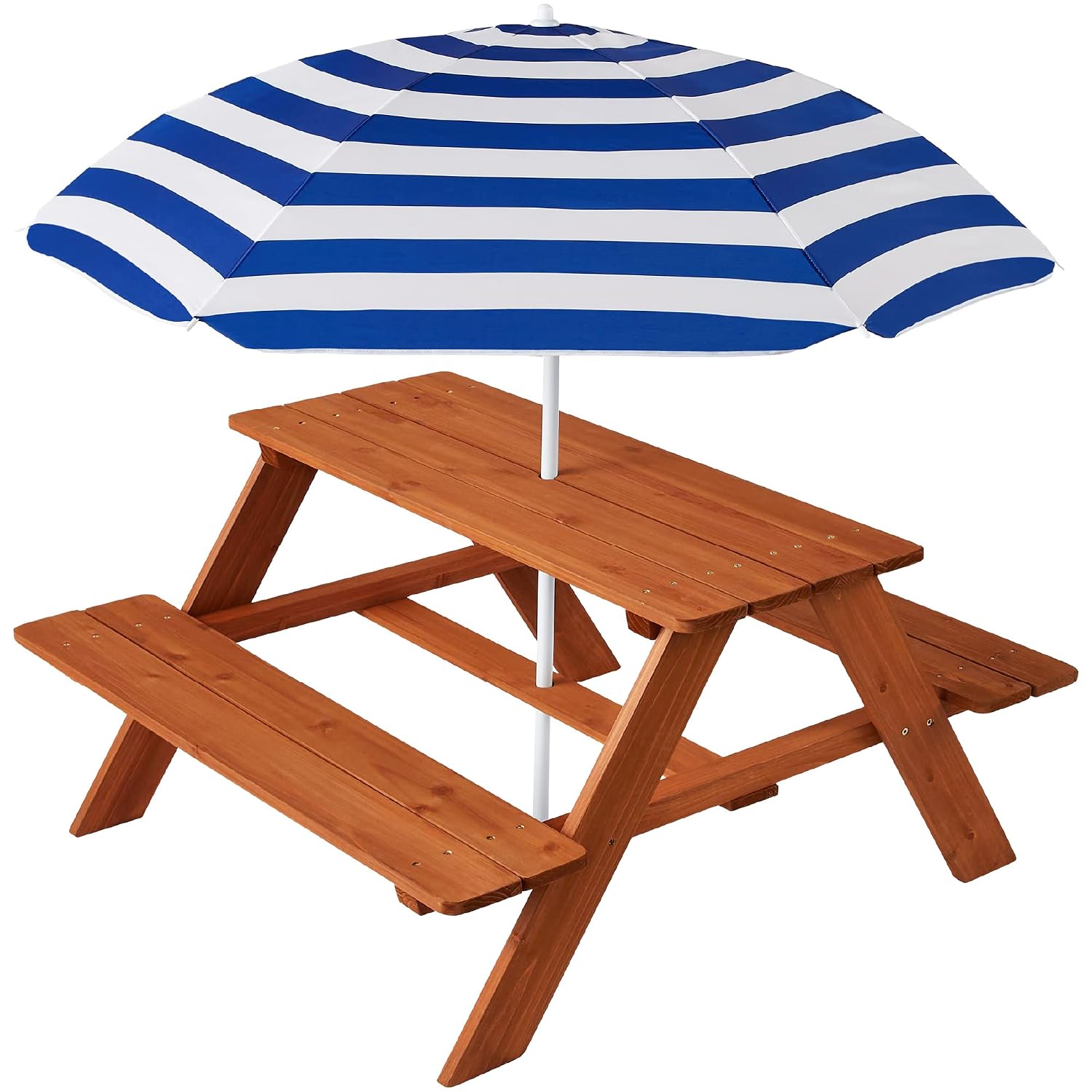 Wooden Kids Picnic Table with  - огляд і ціна Kids Outdoor Bench With Umbrella