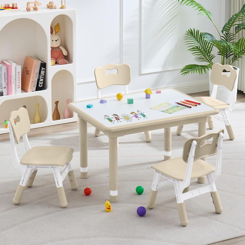 Kids Table and 4 Chairs Set, H - огляд і ціна Kids Outdoor Table And Chairs